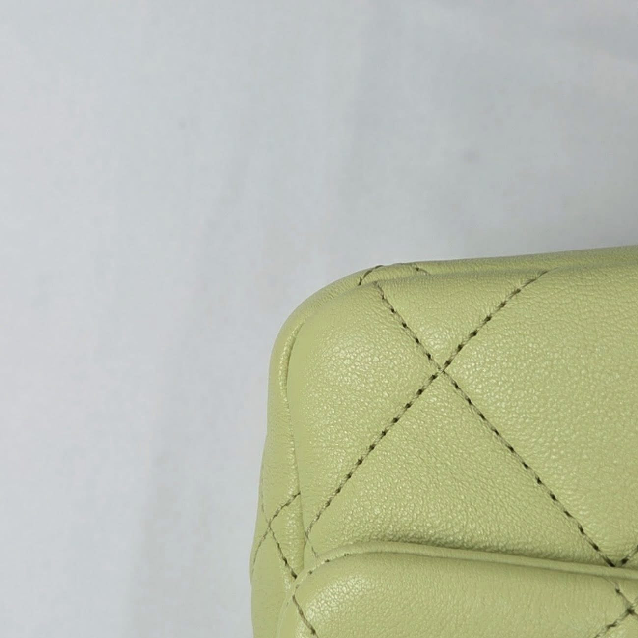 Chanel Top Handle Crossbody Lime Green GHW