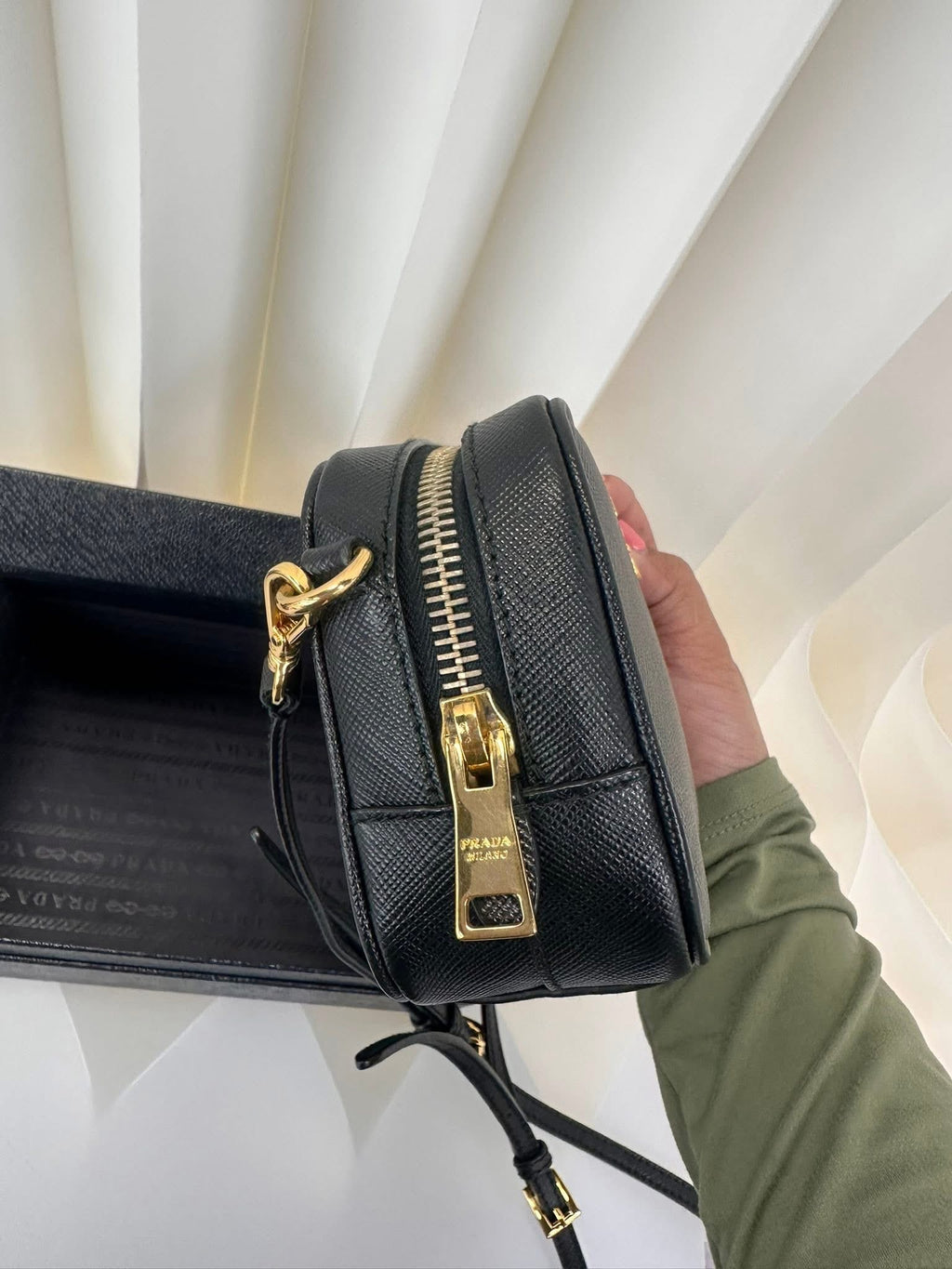 Prada Mini Crossbody Black Gold