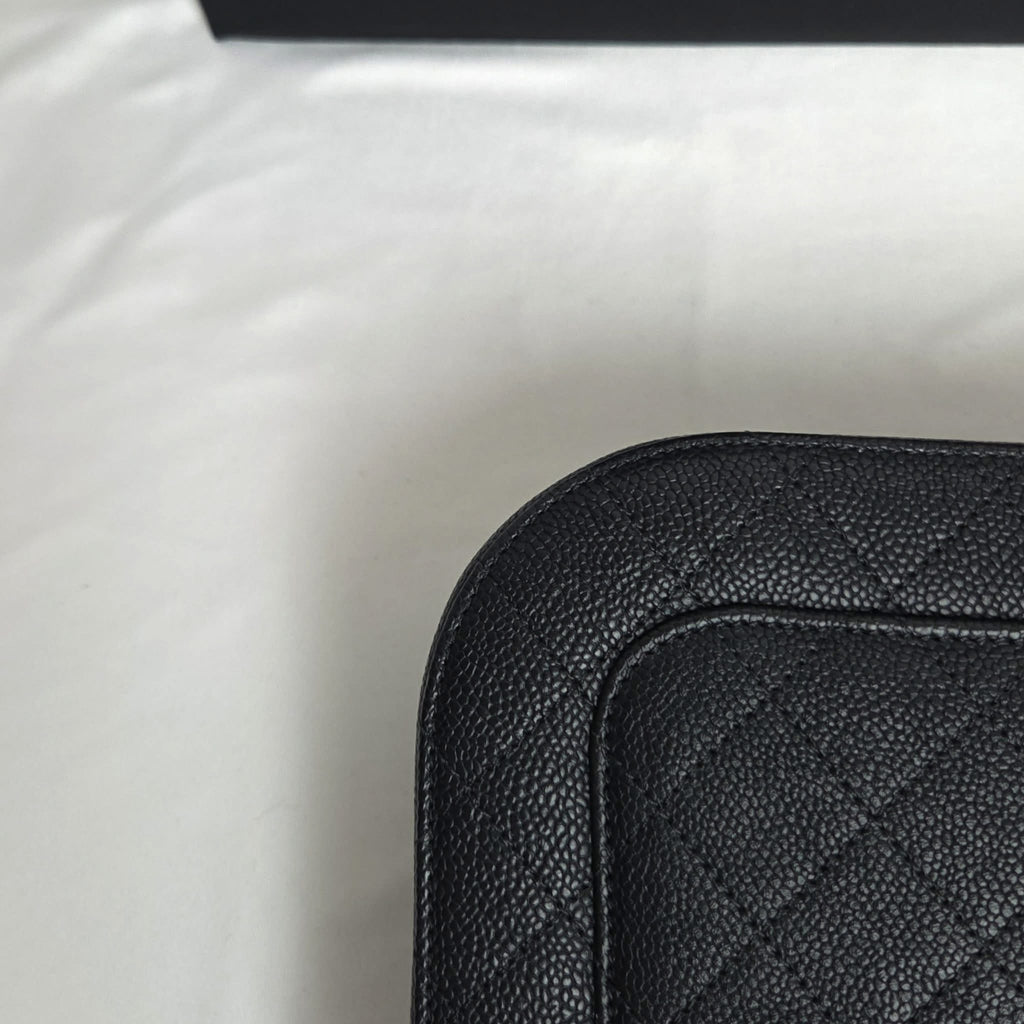 Chanel Chanel Handle & Crossbody Caviar Black Gold