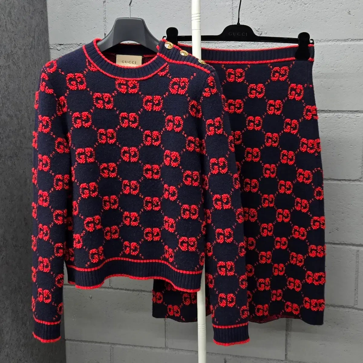 Gucci Gucci GG Jacquard Boucle Knit Skirt Set