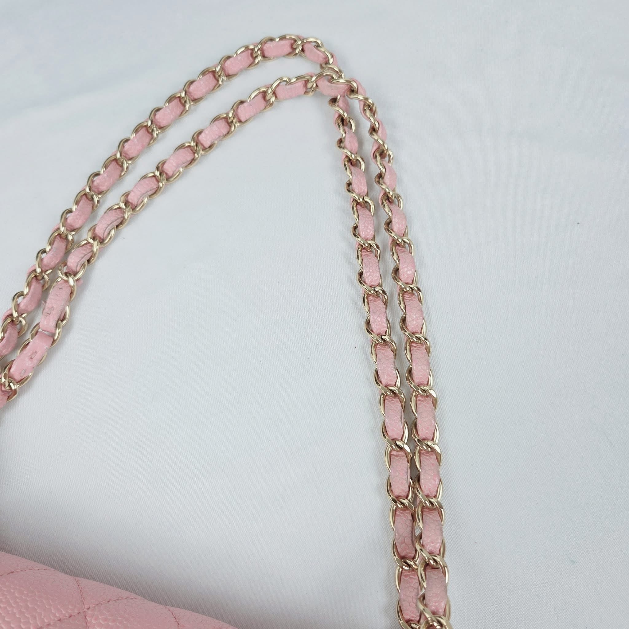 Chanel Classic Medium Caviar Light Pink Gold