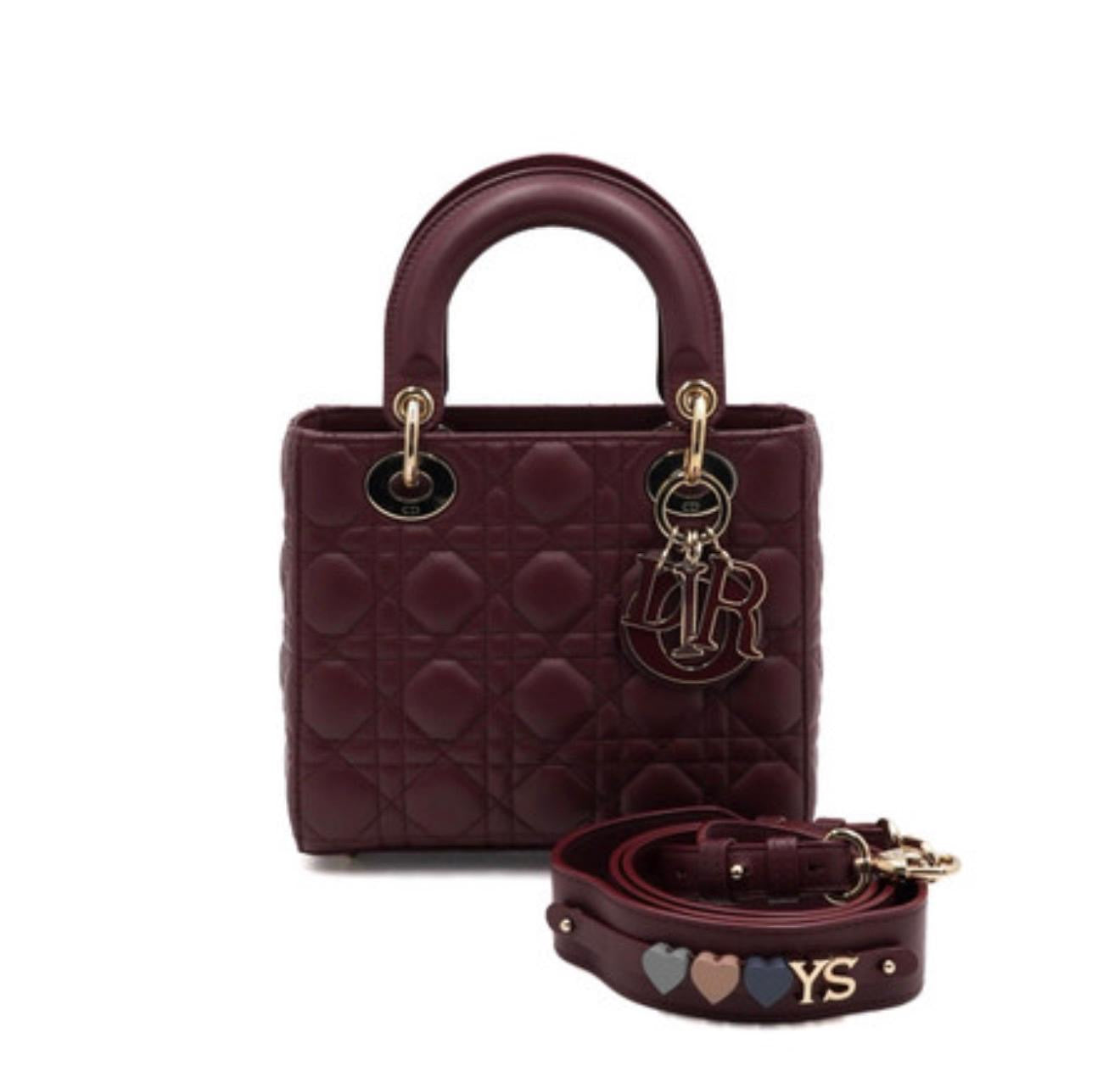 Lady Dior Small Burgundy Cannage Bag – Elegant Statement Piece