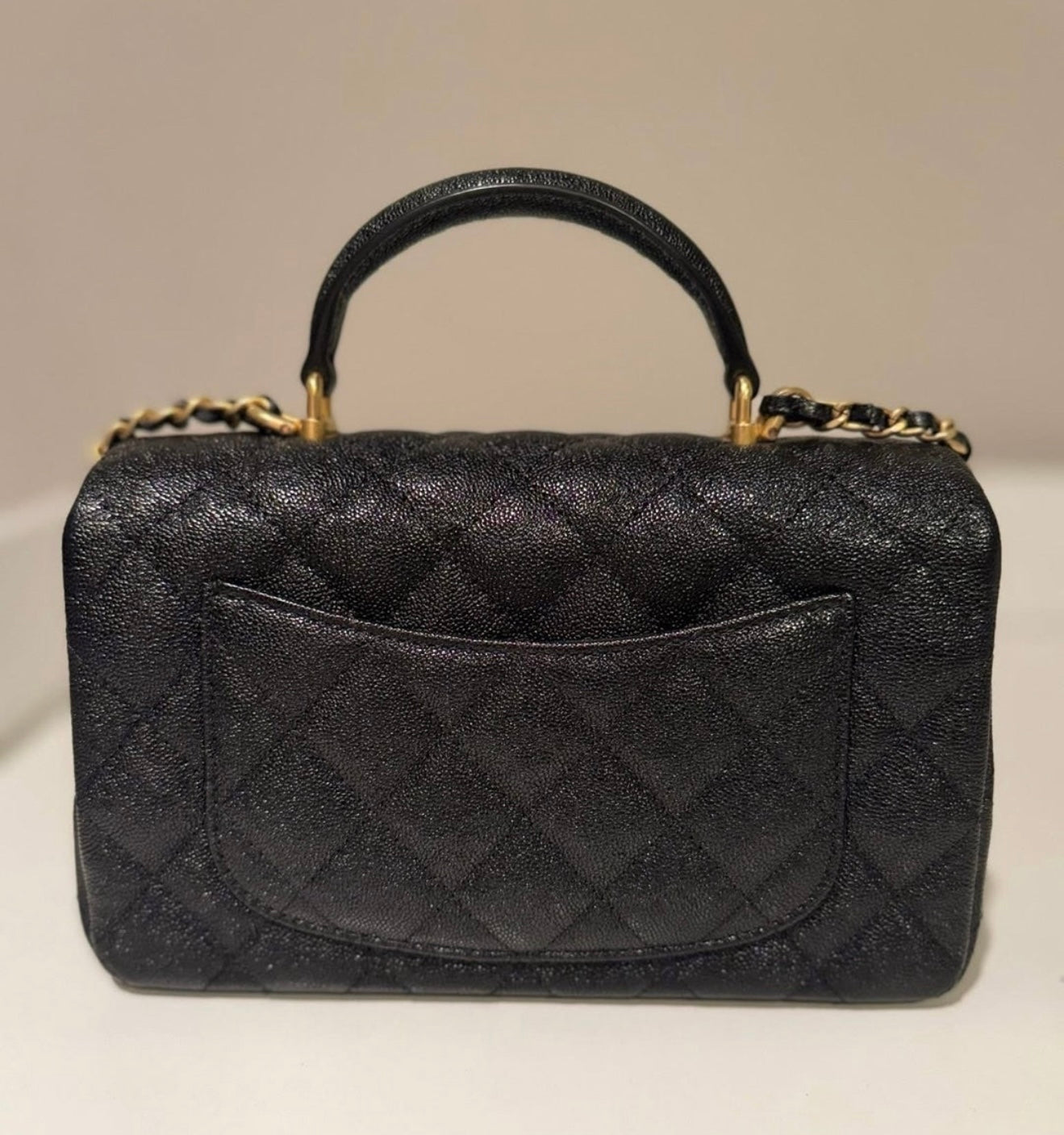Chanel New Mini Top Handle Black Caviar