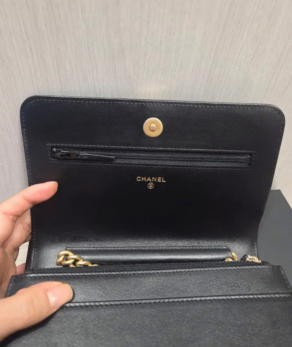 Chanel Le Boy WOC – Black Quilted Caviar Leather with Gold Hardware