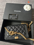 Chanel Boy Wallet on Chain Caviar Gold