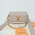 Louis Vuitton Lockme Tender Greige Leather Bag – Gold Hardware