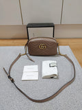 Gucci GG Marmont Matelassé Camera Bag – Dusty Nude / Taupe – Gold Hardware