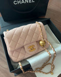 Chanel Petite Sac Baby Pink Gold Ball Strap