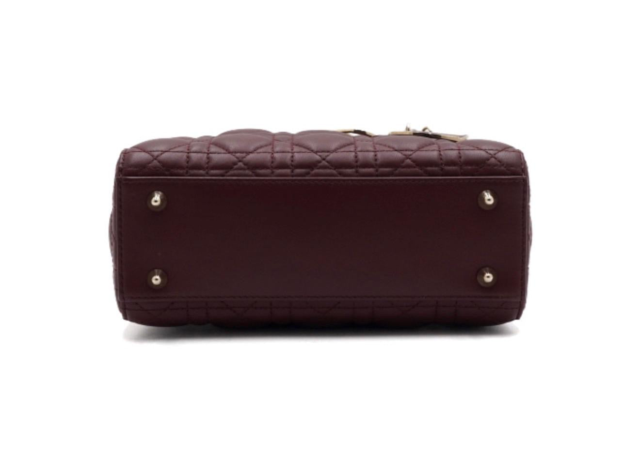 Lady Dior Small Burgundy Cannage Bag – Elegant Statement Piece