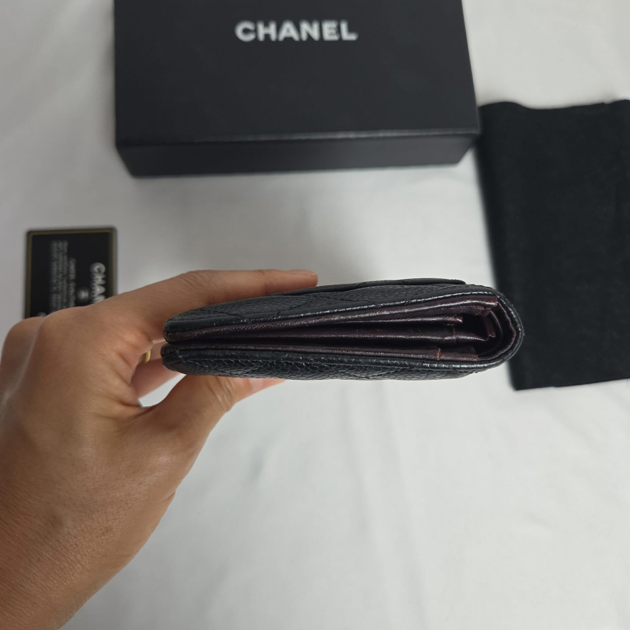 Chanel Classic Long Wallet Black Caviar Leather GHW Series 18