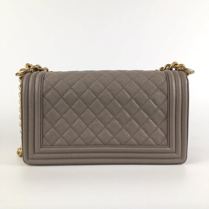 Chanel Boy Medium Caviar (Taupe)
