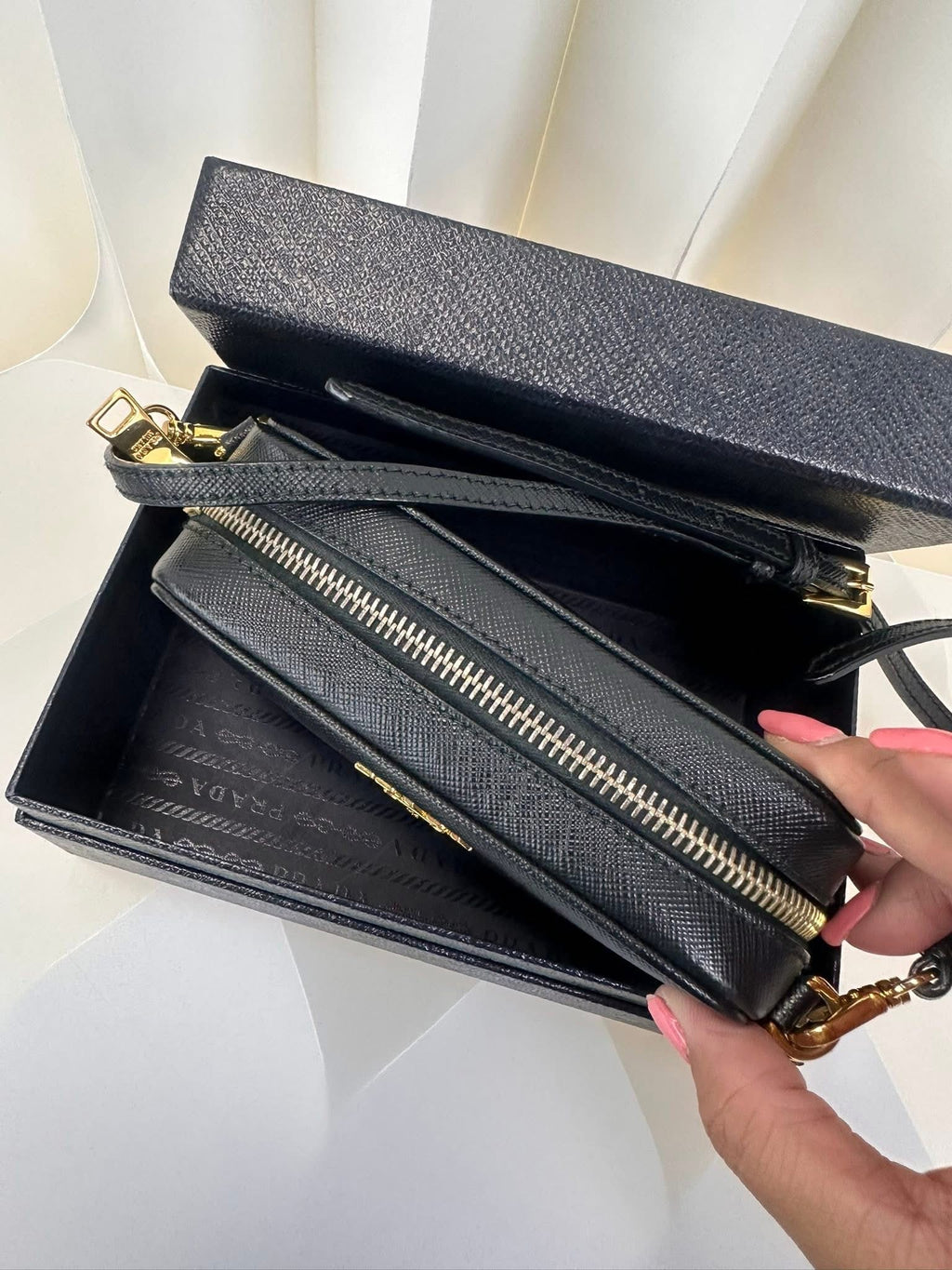 Prada Mini Crossbody Black Gold