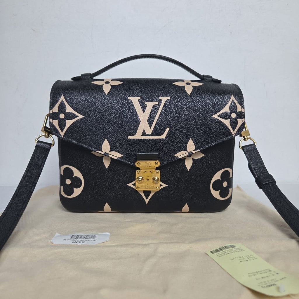Louis Vuitton Pochette Métis Monogram Giant Empreinte Black Beige
