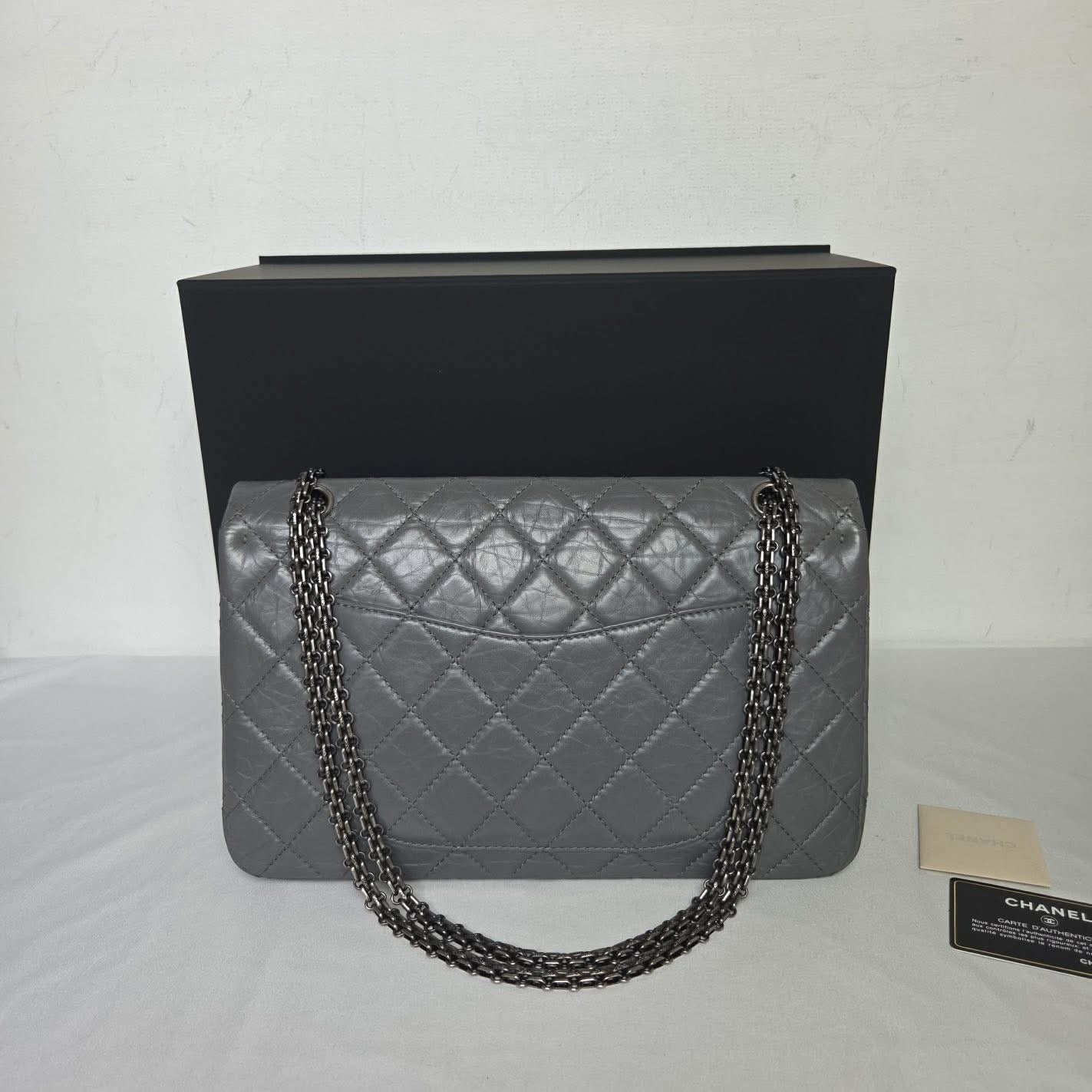 Chanel 2.55 Reissue Large Calfskin Charcoal Grey Series 14