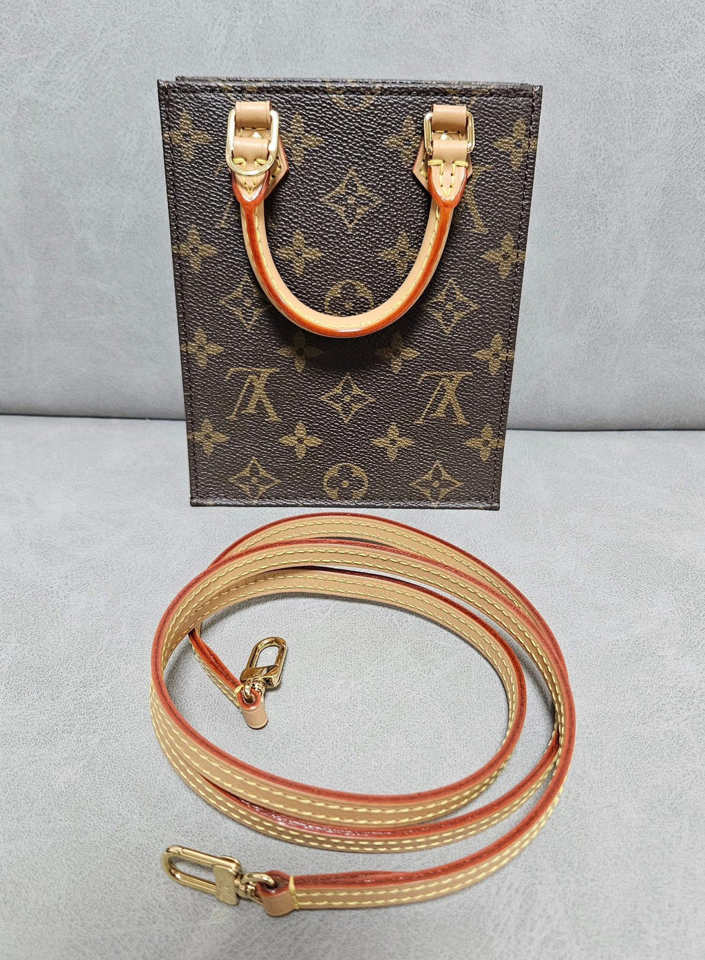 Louis Vuitton Petit Sac Plat Monogram Tote & Crossbody