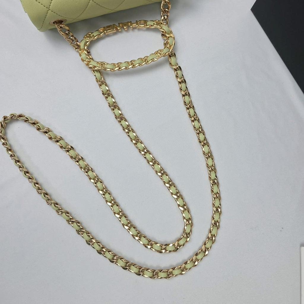 Chanel Top Handle Crossbody Lime Green GHW