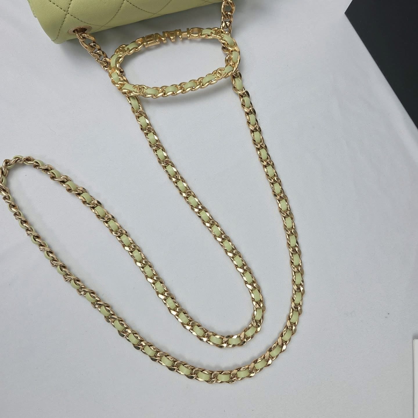 Chanel Top Handle Crossbody Lime Green GHW