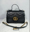 Gucci Marmont Top Handle Bag – Black Leather – Gold Hardware