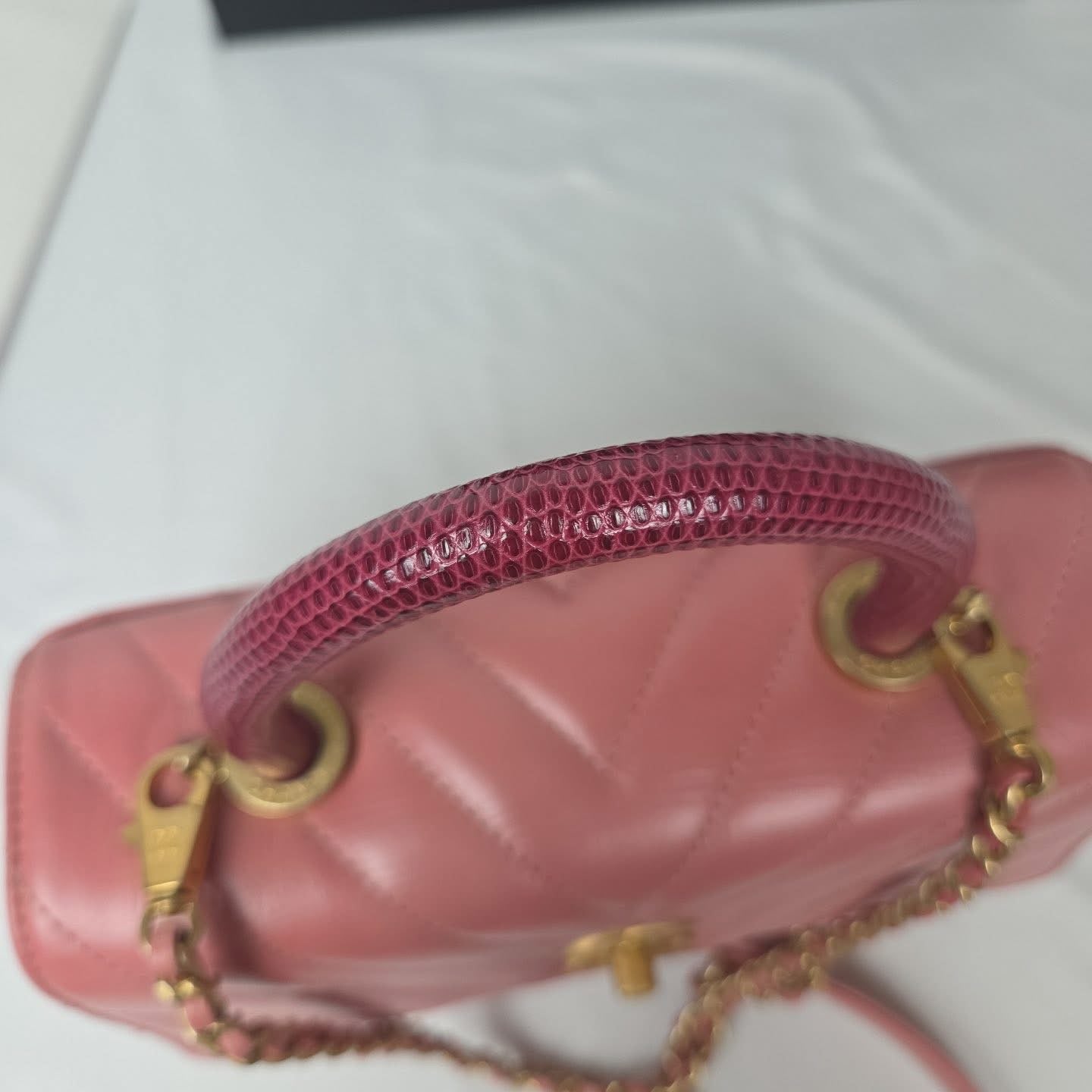 Chanel Coco Handle Small Calfskin Pink Gold