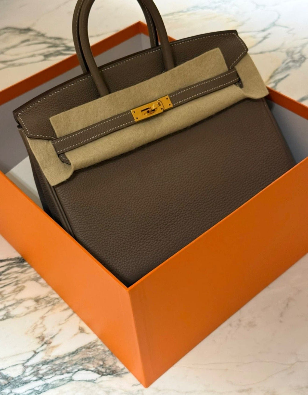 Hermès Birkin 25 – Etoupe Leather Gold Hardware