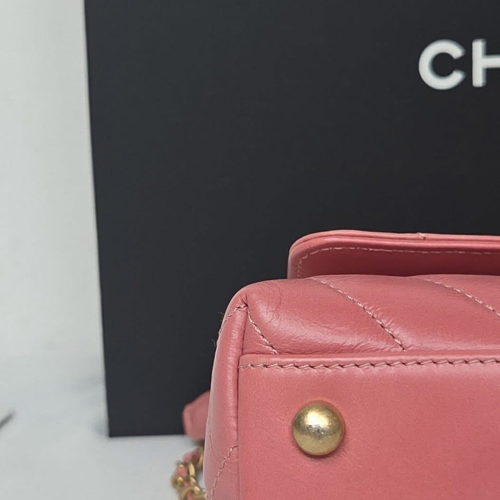 Chanel Coco Handle Small Calfskin Pink Gold