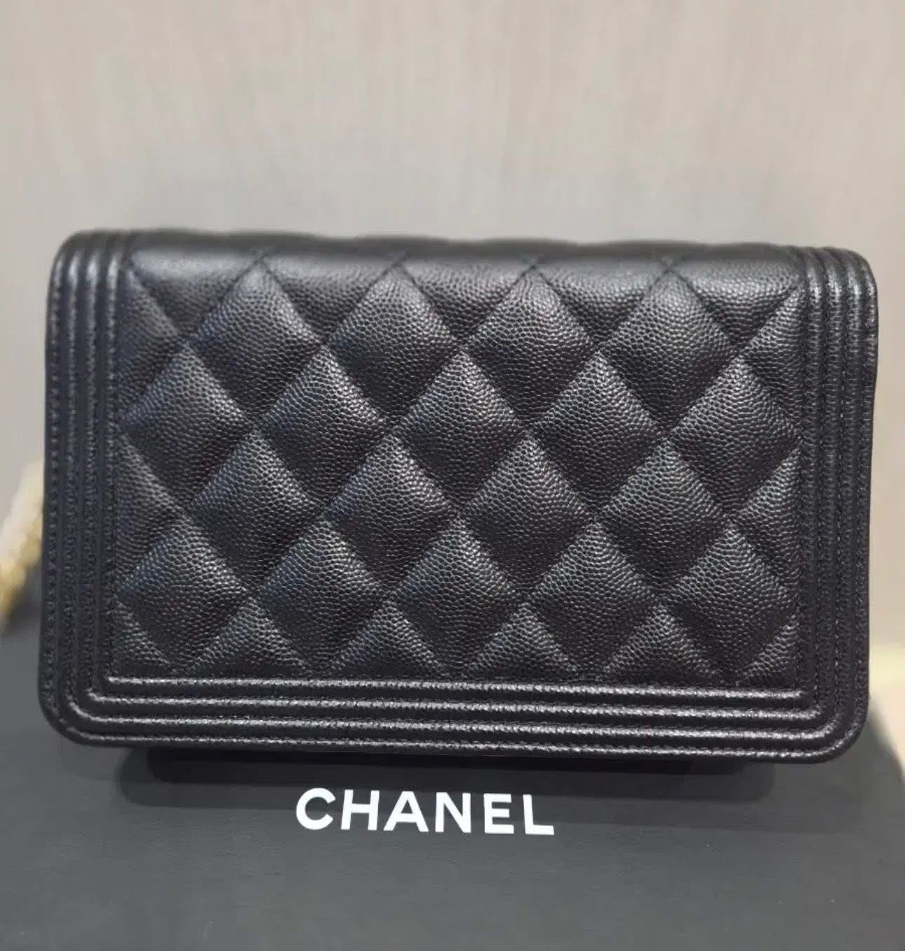 Chanel Le Boy WOC – Black Quilted Caviar Leather with Gold Hardware