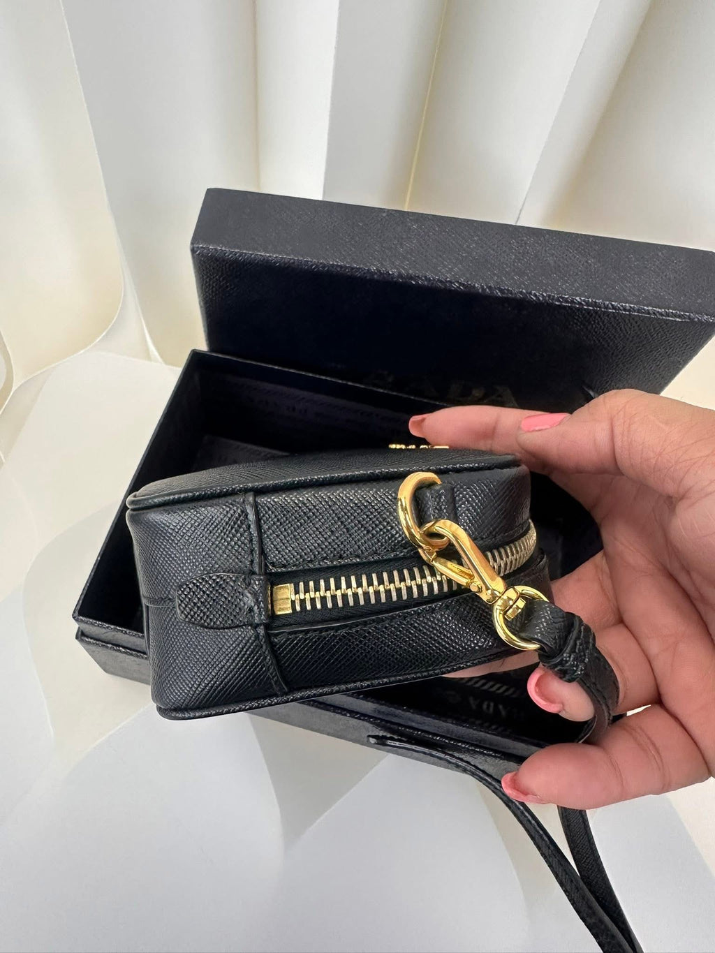 Prada Mini Crossbody Black Gold