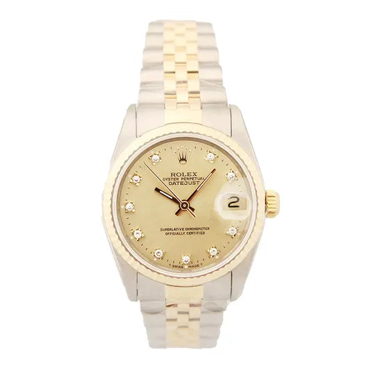 Rolex Datejust 68273 – 31mm Two-Tone, 18K Yellow Gold & Diamond Dial