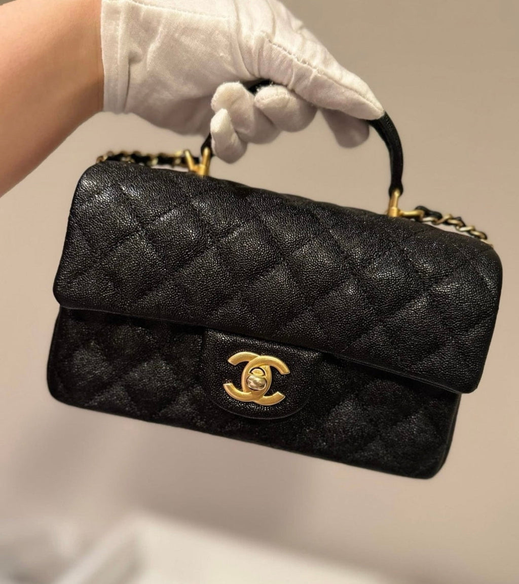 Chanel New Mini Top Handle Black Caviar