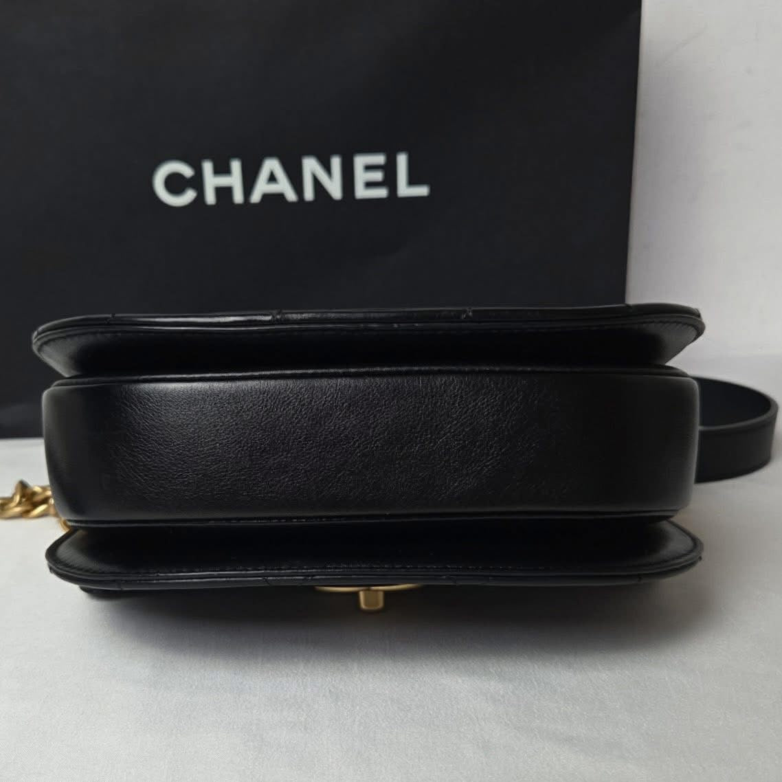 Chanel Calfskin Crossbody Black GHW