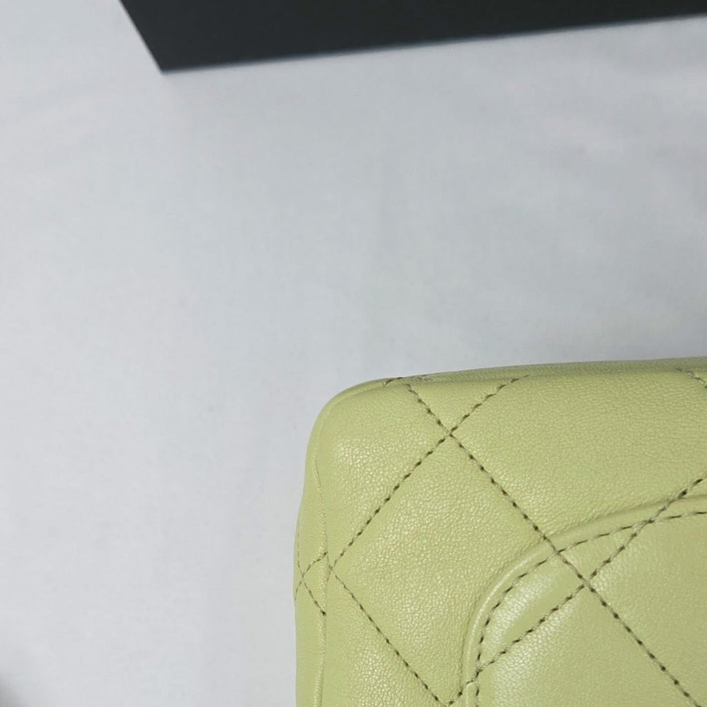 Chanel Top Handle Crossbody Lime Green GHW