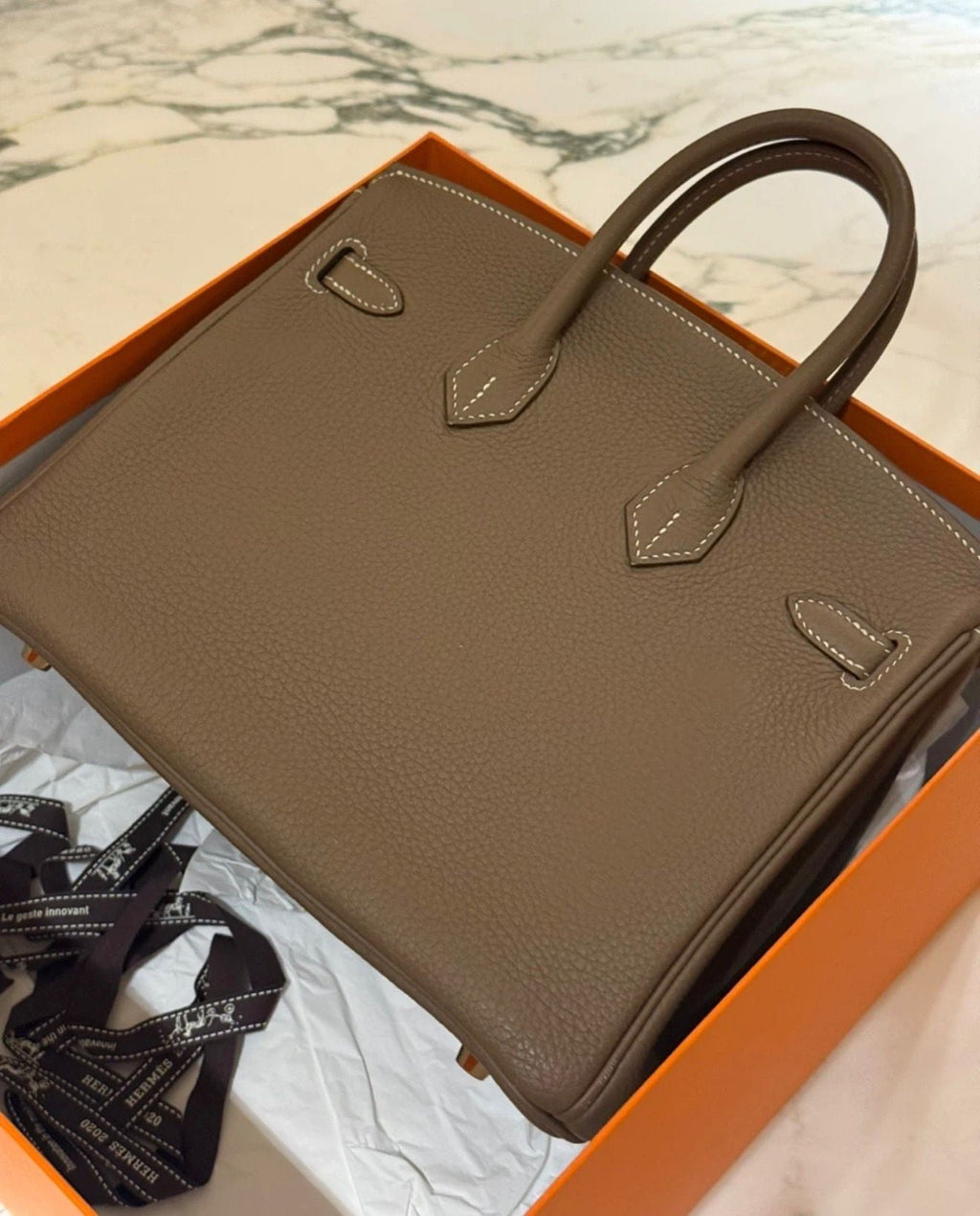 Hermès Birkin 25 – Etoupe Leather Gold Hardware