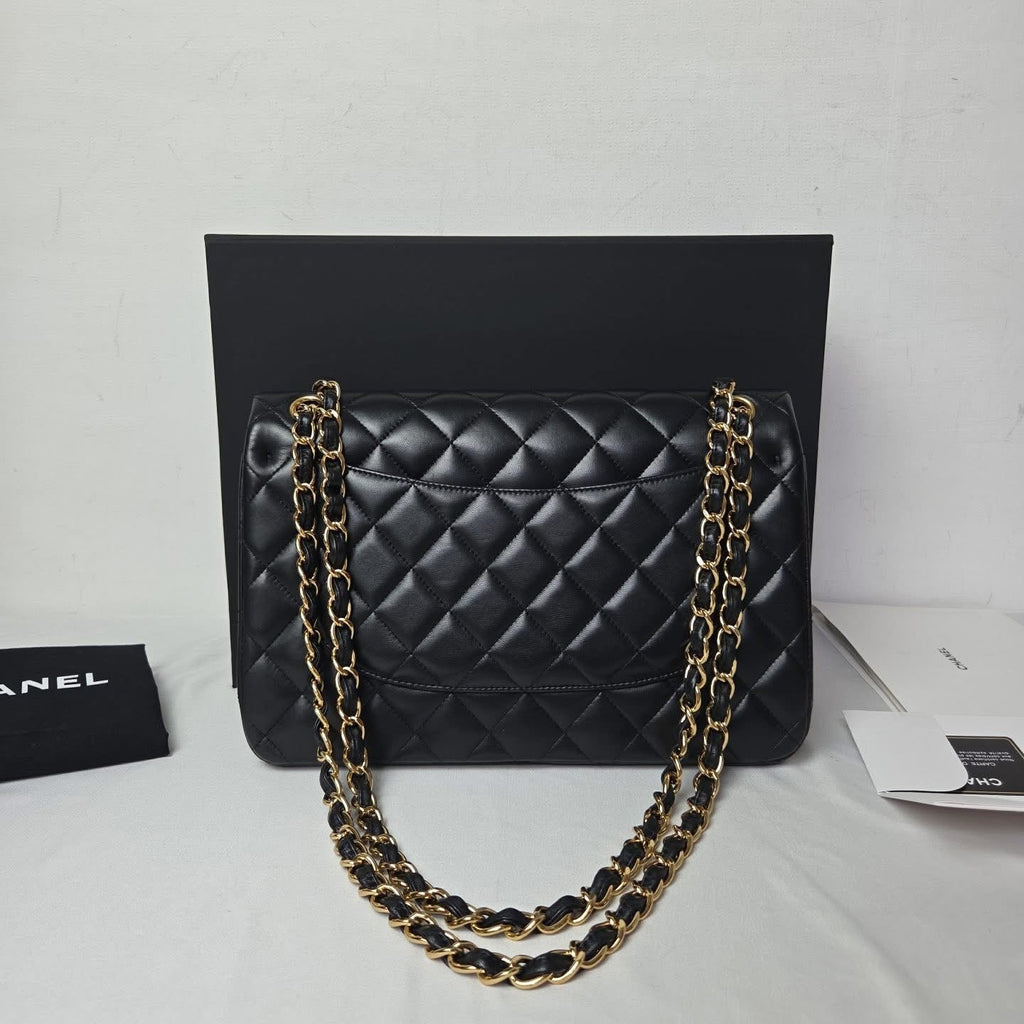 Chanel Classic Large Lambskin Black GHW