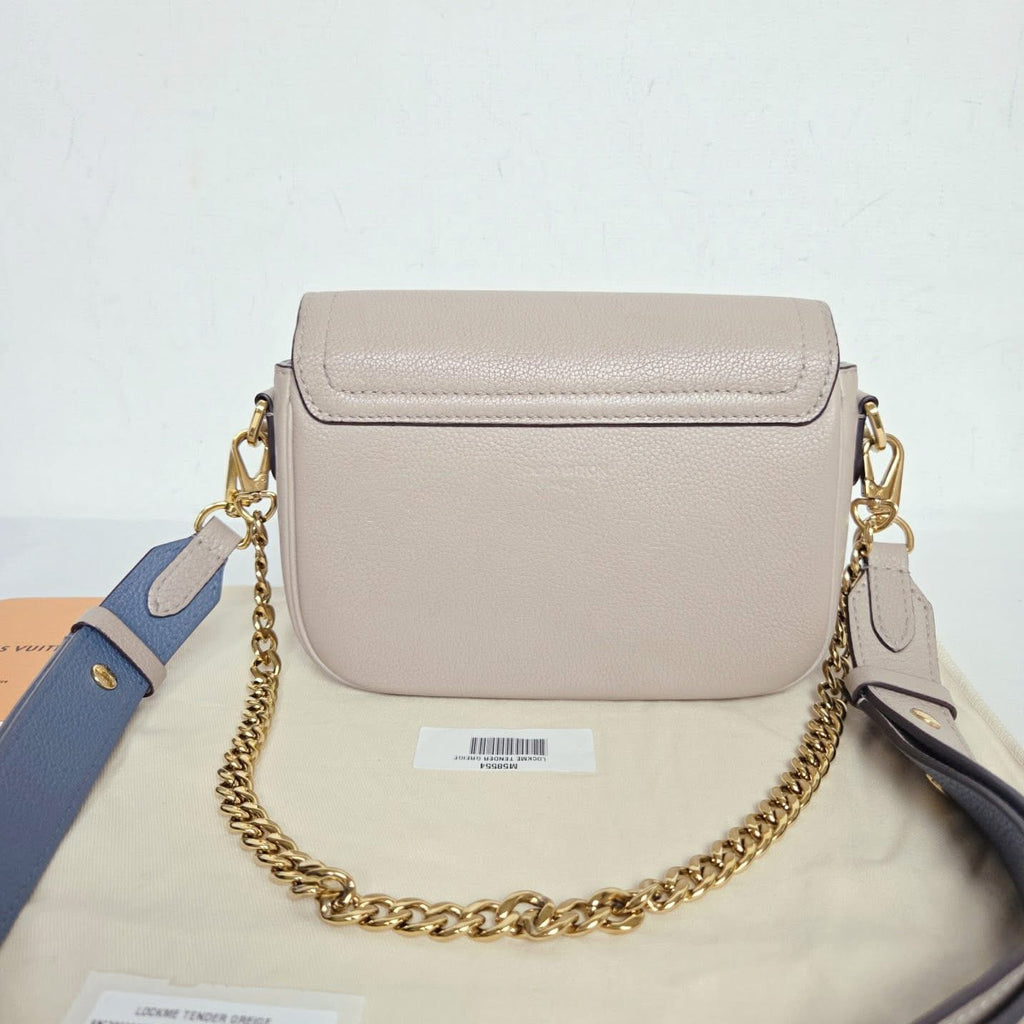 Louis Vuitton Lockme Tender Greige Leather Bag – Gold Hardware