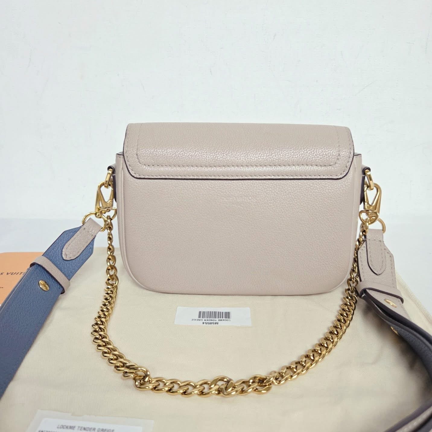 Louis Vuitton Lockme Tender Greige Leather Bag – Gold Hardware