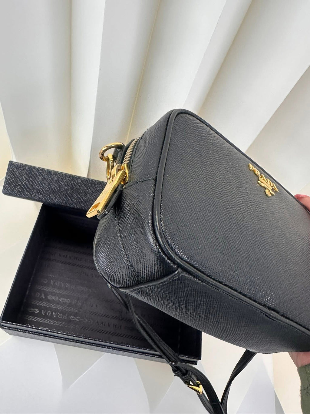 Prada Mini Crossbody Black Gold