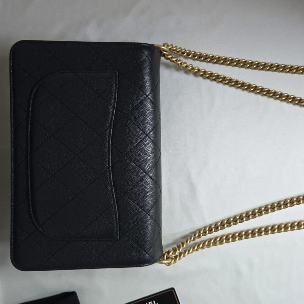Chanel Caviar Flap Crossbody Black GHW Series 26