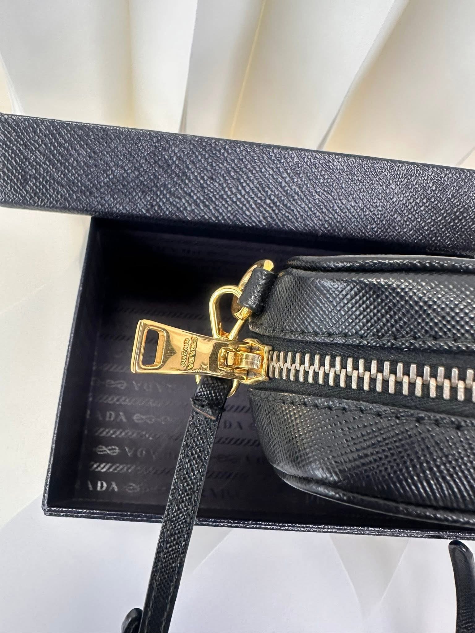 Prada Mini Crossbody Black Gold