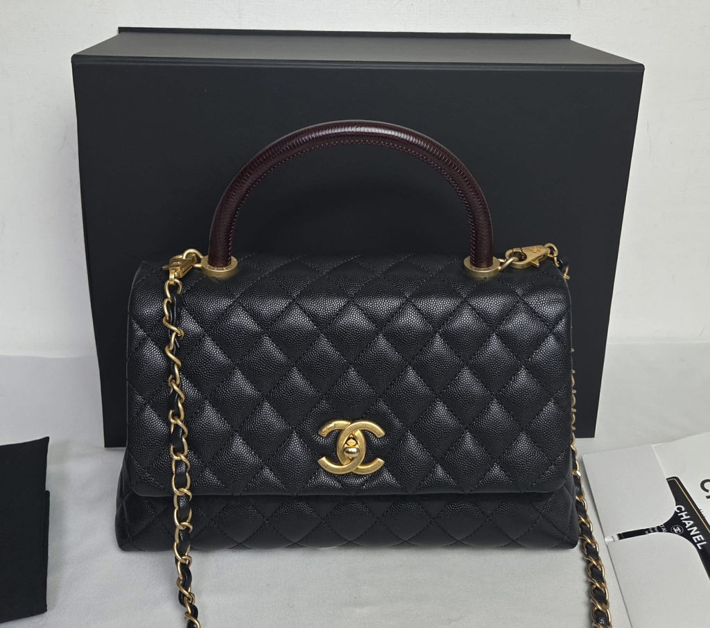 Chanel Coco Handle Medium Black Caviar GHW