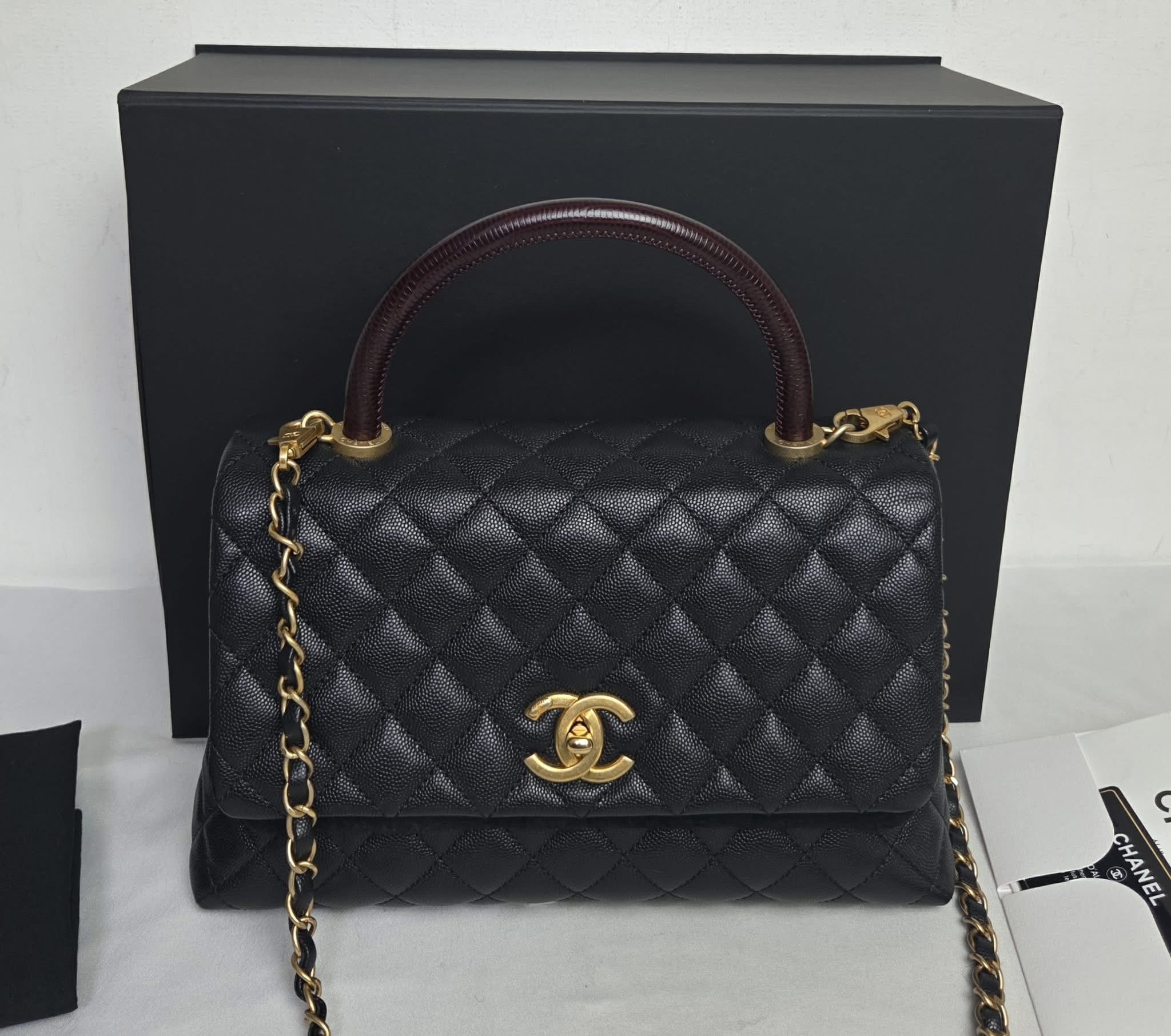 Chanel Coco Handle Medium Black Caviar GHW