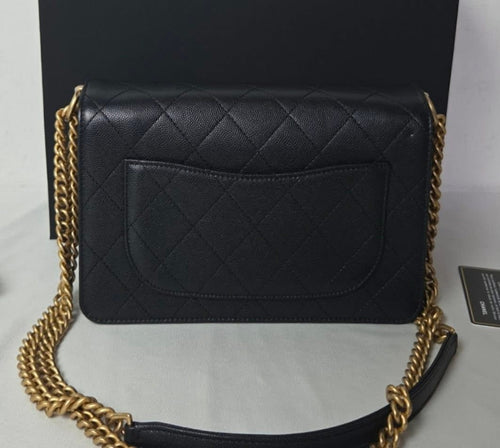 Chanel Caviar Flap Crossbody Black GHW Series 26