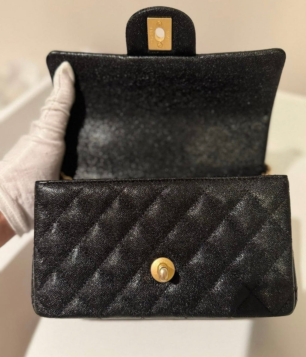 Chanel New Mini Top Handle Black Caviar