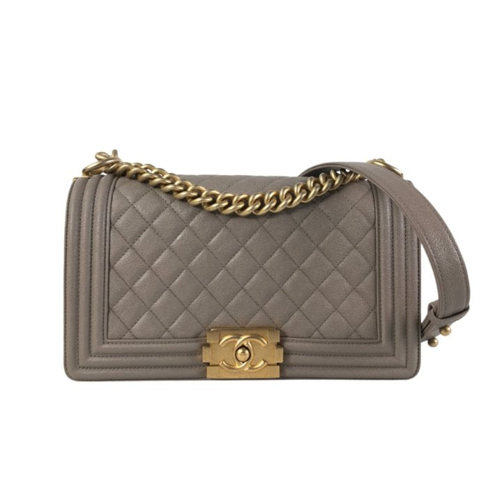Chanel Boy Medium Caviar (Taupe)
