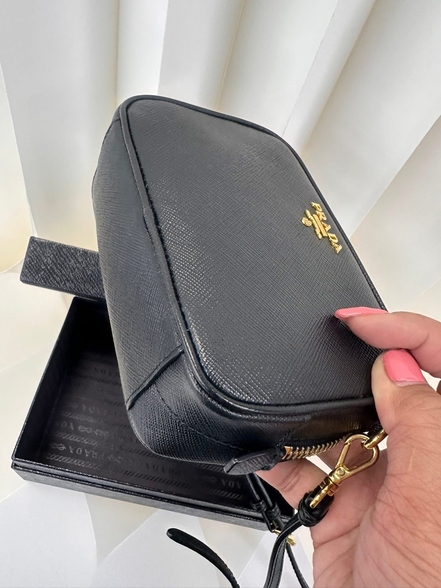 Prada Mini Crossbody Black Gold