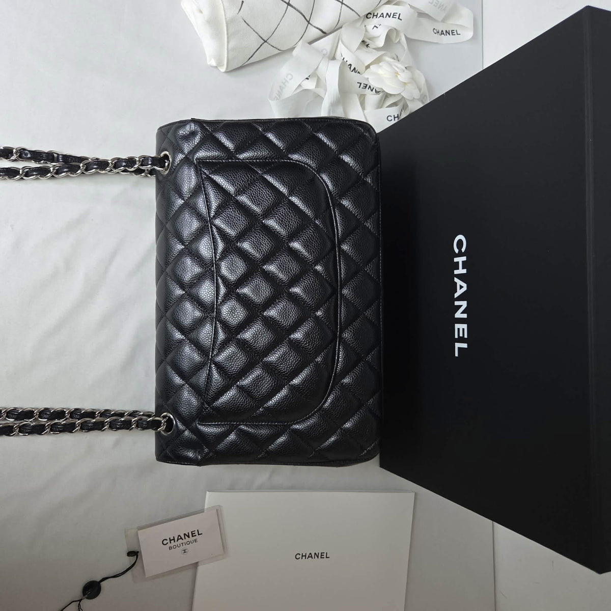 Chanel Classic Jumbo Caviar – Silver Hardware