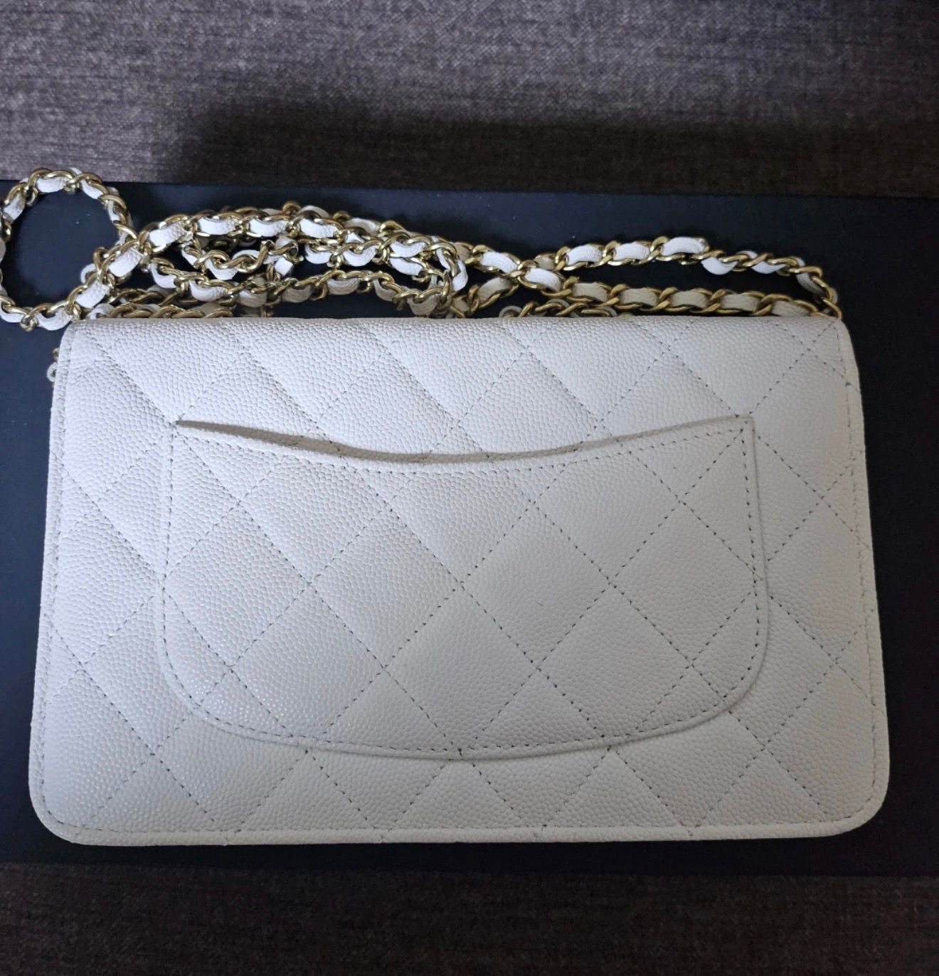 Chanel Wallet on Chain (WOC) – White Caviar Leather Gold Hardware
