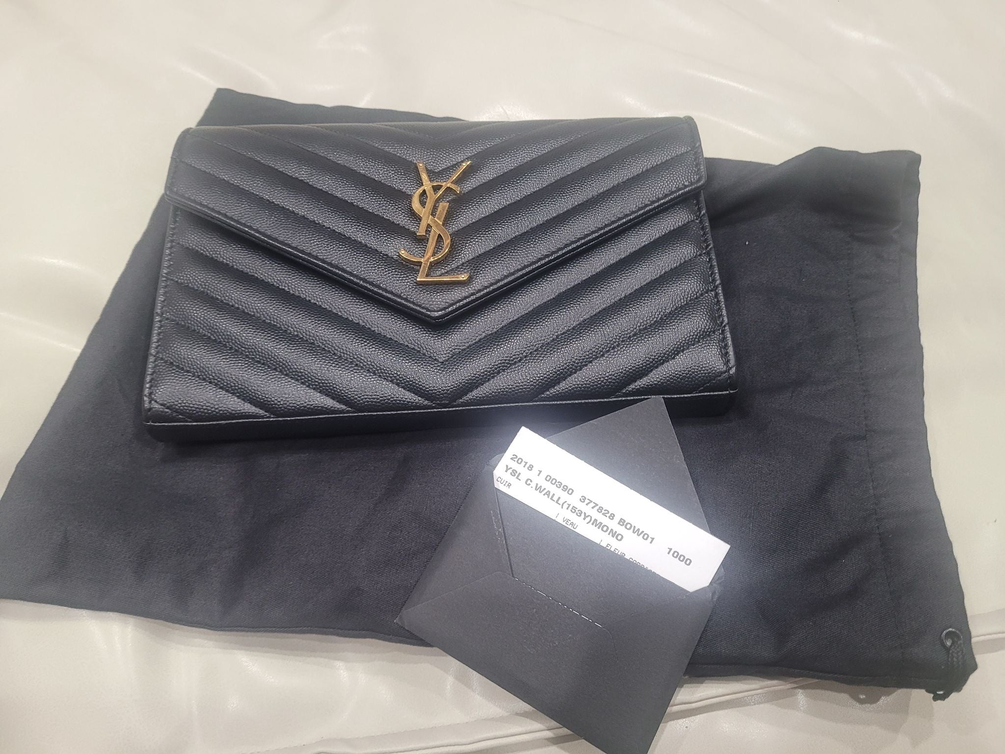 Saint Laurent Monogram Envelope Chain Wallet