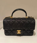 Chanel New Mini Top Handle Black Caviar