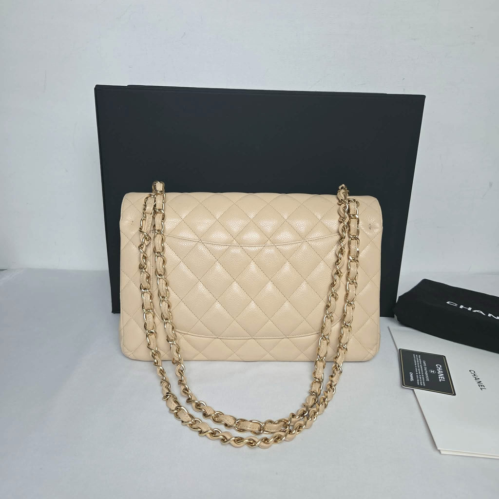 Chanel Classic Flap Jumbo Caviar – Beige
