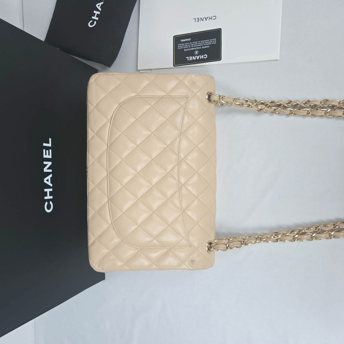 Chanel Classic Flap Jumbo Caviar – Beige